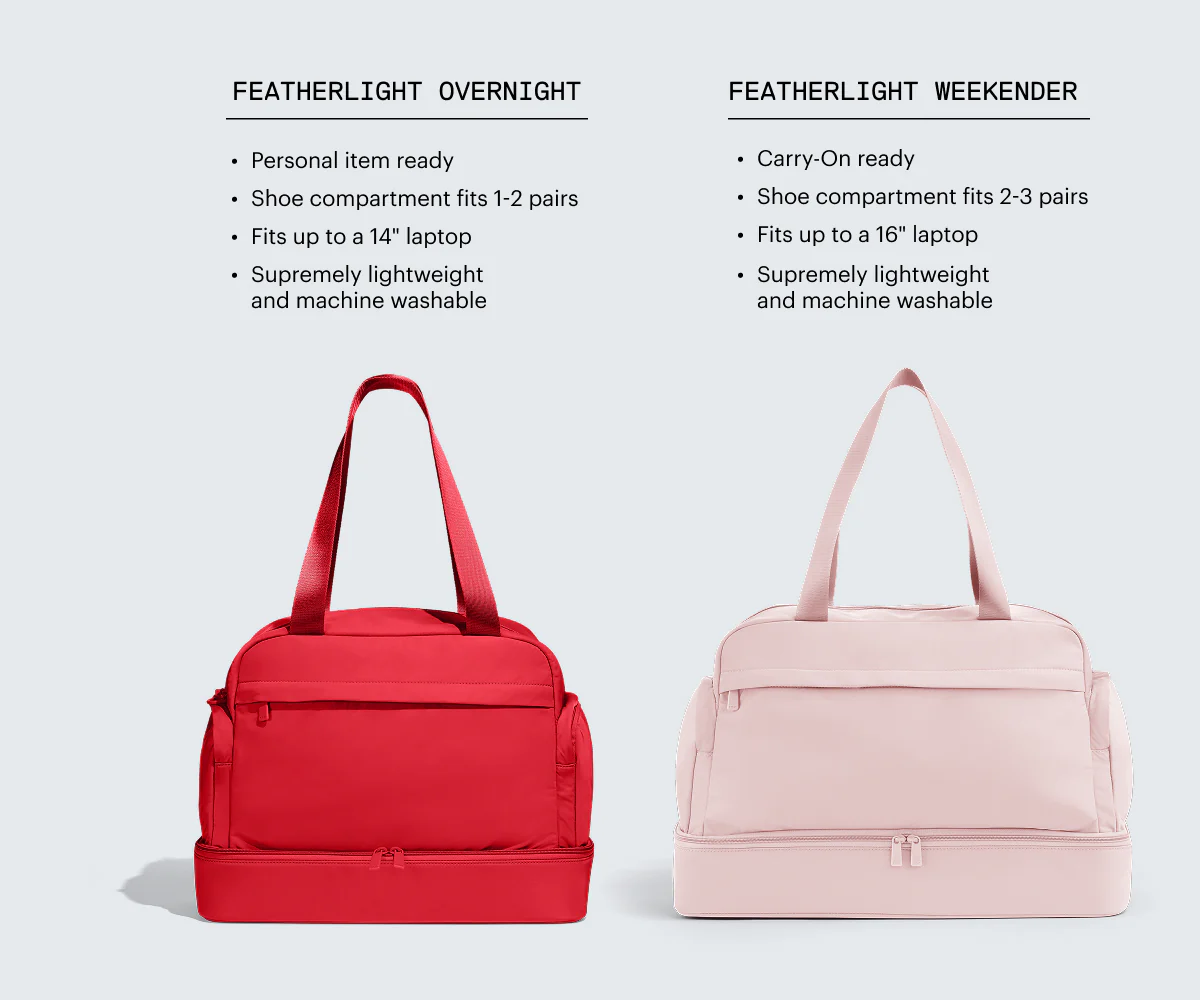 Featherlight Overnight Bag in Cherry Red - Image 7