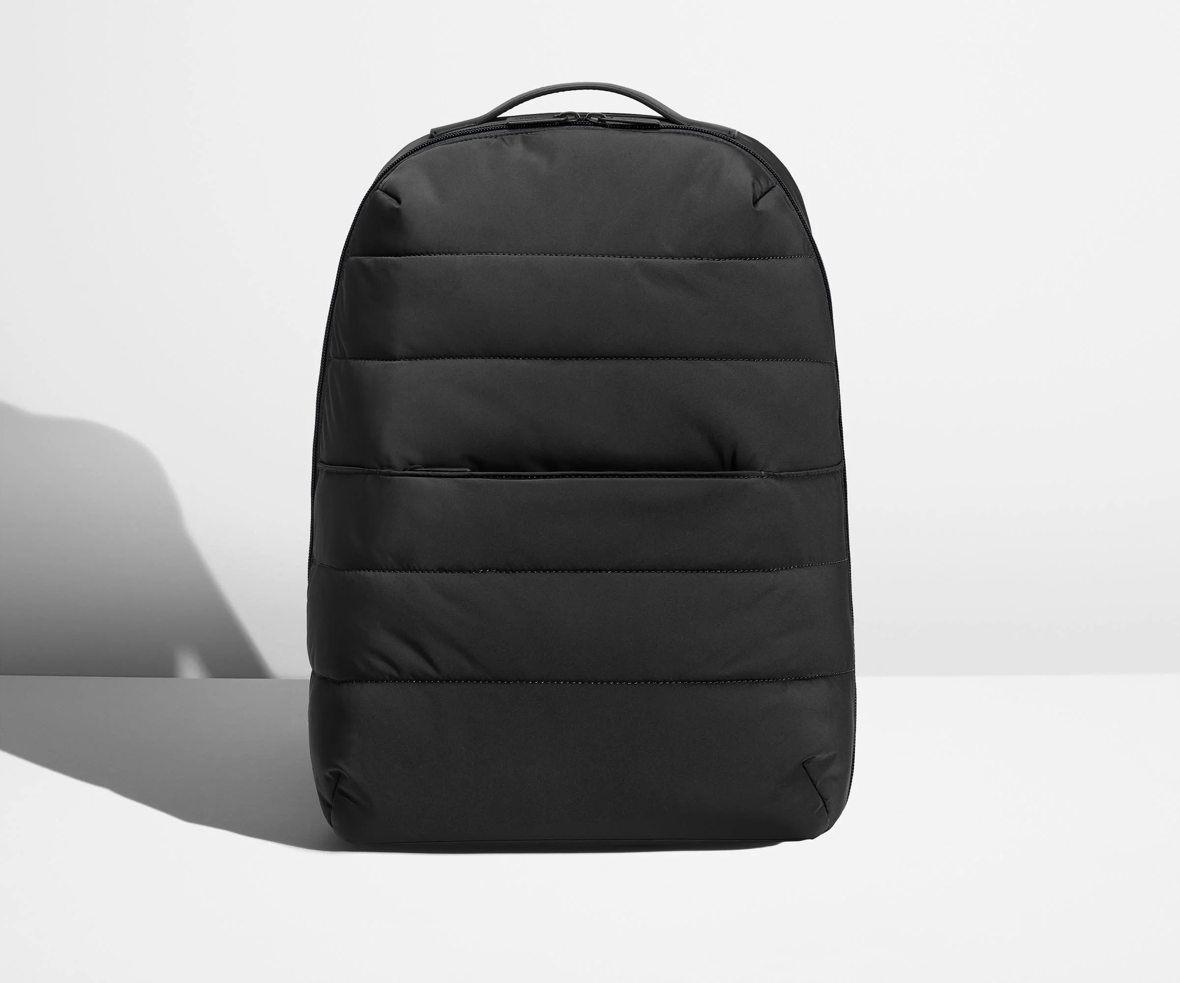 The Quilted Everywhere Zip Backpack in Jet Black