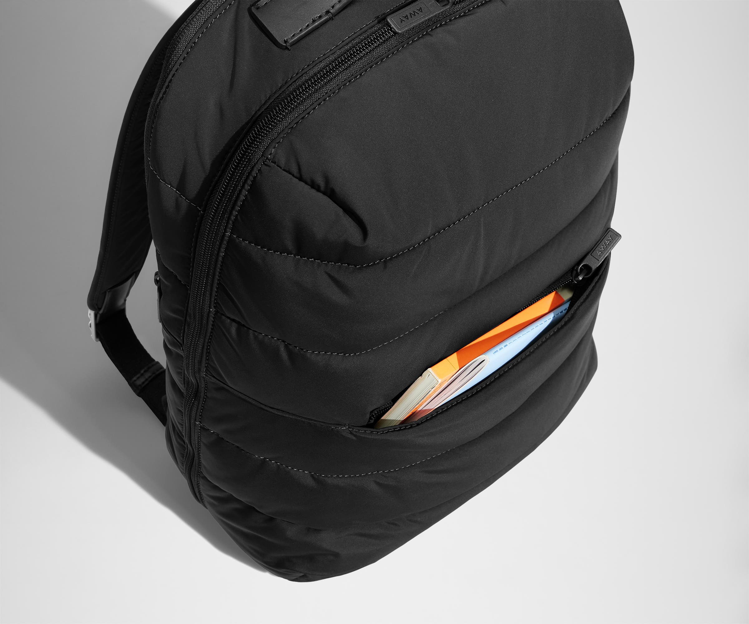 The Quilted Everywhere Zip Backpack in Jet Black - Image 3