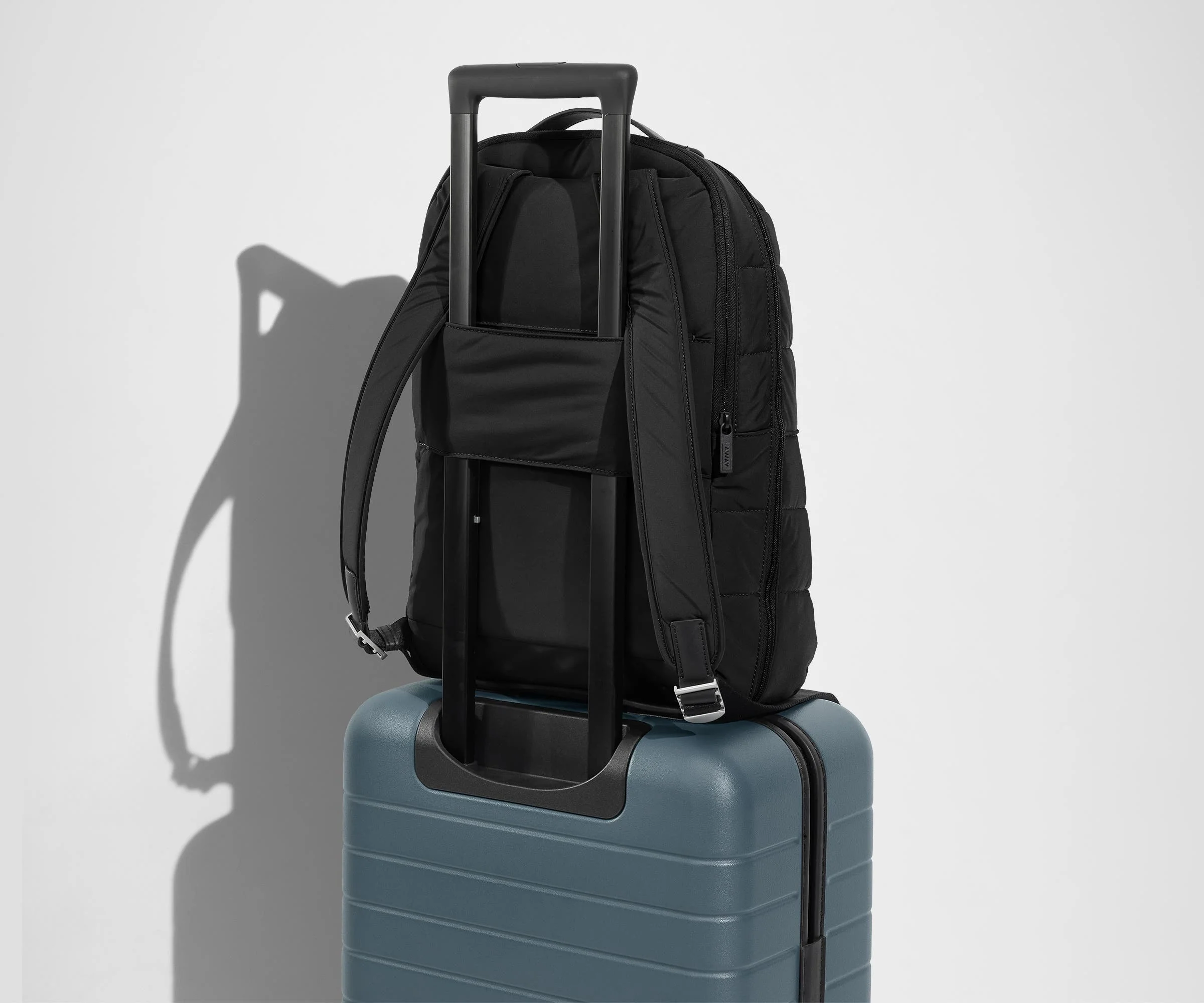 The Quilted Everywhere Zip Backpack in Jet Black - Image 6