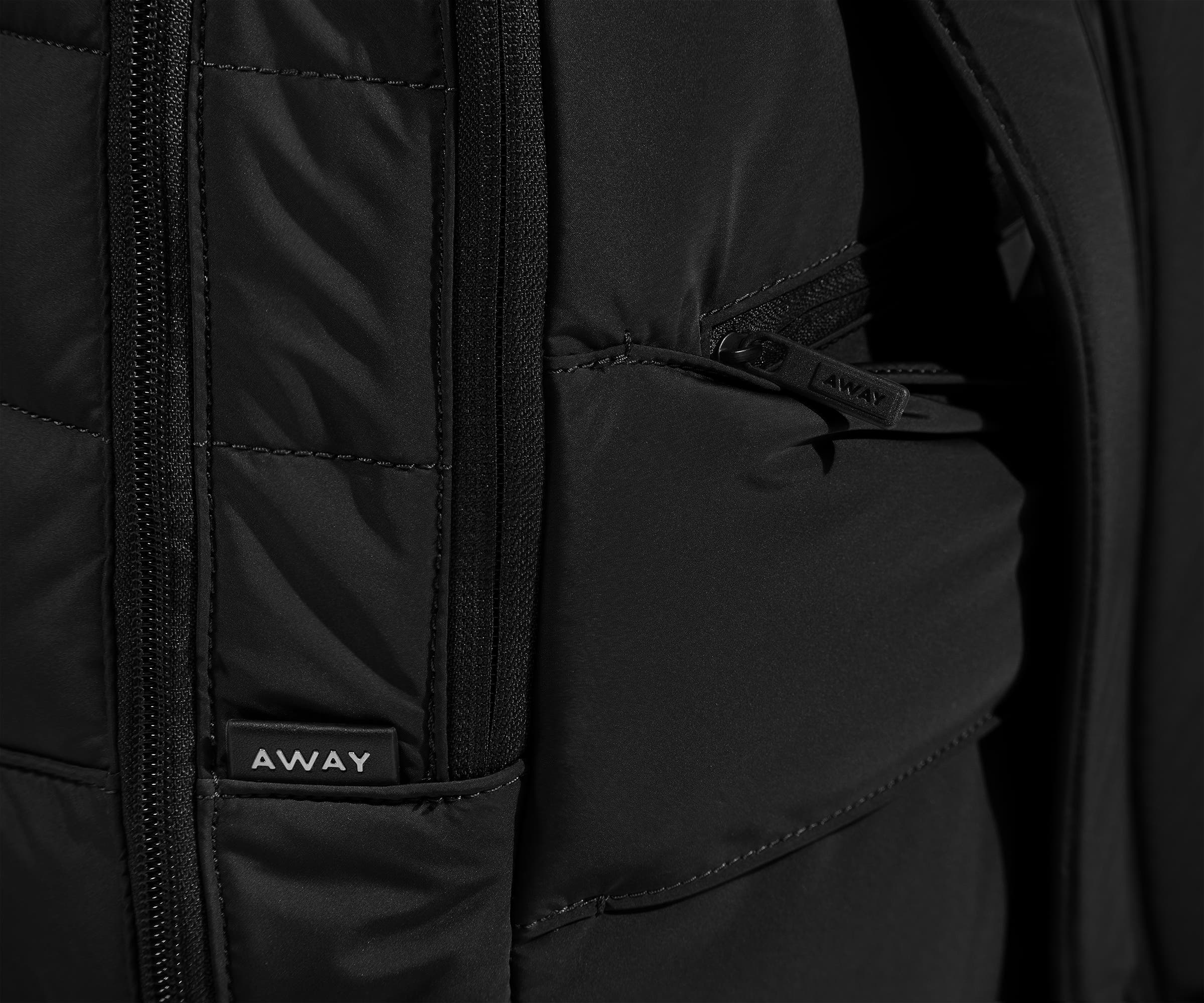 The Quilted Everywhere Zip Backpack in Jet Black - Image 7